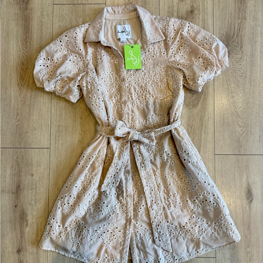 Sam Edelman Beige Eyelet Dress